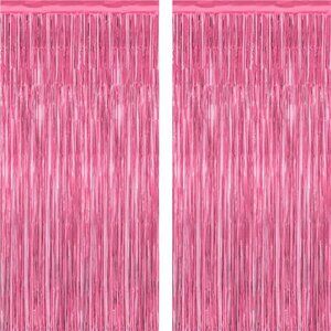 Pink Tinsel Backdrop Party Decorations Fringe Curtains Photo Booth Birthday Part